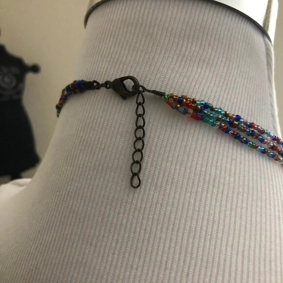 Unique Handmade MultiColor Beaded Layered Necklace - Picture 6 of 9